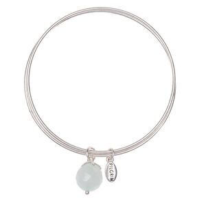 Pilgrim Skanderborg Silvertone Pale Blue/ White Gemstone Bracelet